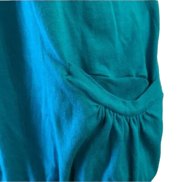 Tunic - Twik top in turquoise cotton Cowl neck with lace side pockets Medium - Picture 3 of 7
